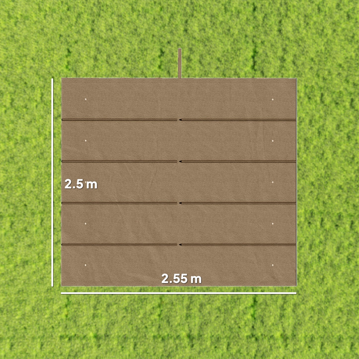 Outsunny Retractable Pergola Cover, 2.55 x 2.5 m Replacement Canopy Fabric for 3 x 3 m Frame, Roof Top Only, Tan