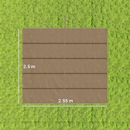 Outsunny Retractable Pergola Cover, 2.55 x 2.5 m Replacement Canopy Fabric for 3 x 3 m Frame, Roof Top Only, Tan