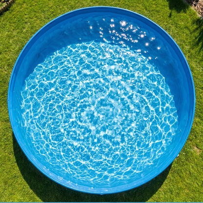 PawHut Foldable Dog Pool for Puppies and Ducks Dog Paddling Pool Bath Tub, Dark Grey, 100 x 30 cm
