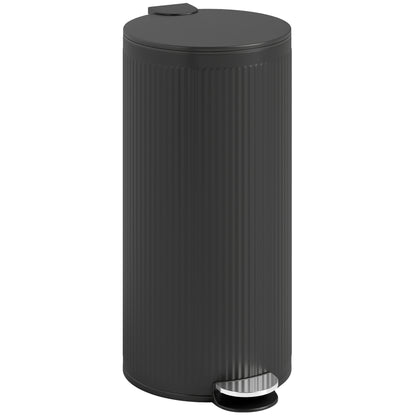 HOMCOM Kitchen Bin, 30 Litre Pedal Rubbish Bin with Removable Bucket, Black--ChewyGames-ChewyGames