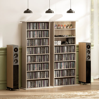 HOMCOM 360 CD Storage Unit - Natural Wood Finish