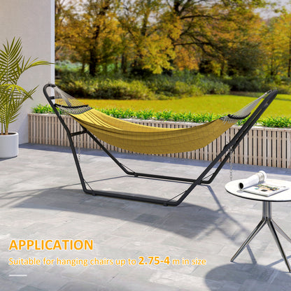 Outsunny 9ft Hammock Stand Adjustable Hammock Frame with Non-Slip Feet for Indoor Outdoor, 150 kg Capacity, Black