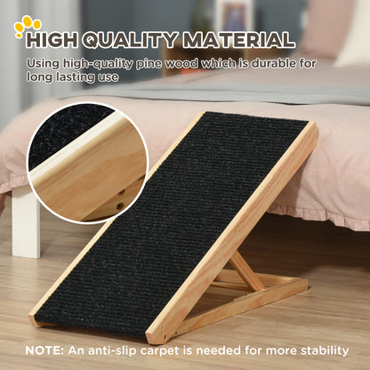 PawHut Dog Ramp, Foldable Pet Ramp with 4 Adjustable Heights, Non-Slip Finish for Medium and Large Dogs, Black