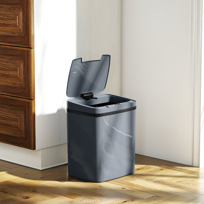 HOMCOM 15L Sensor Bin, Automatic Touchless Kitchen Bin, Easy Clean, Battery Operated for Home Office, Bedroom, Bathroom, Grey--ChewyGames-ChewyGames