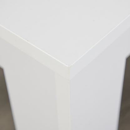 HOMCOM Kitchen Dining Table and 2 Benches Set, Table and Chairs Set for Limited Space, White