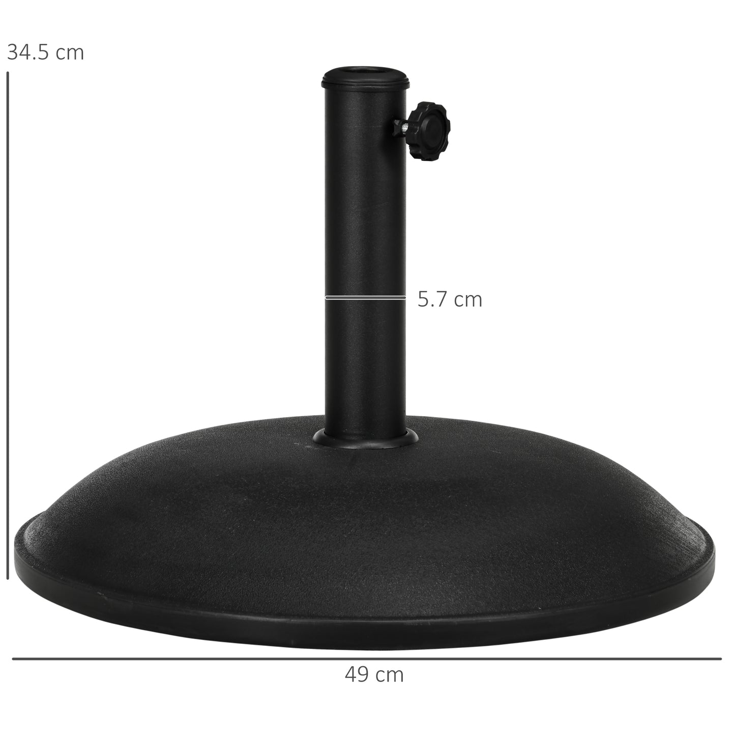 Outsunny Heavy Duty Cement Parasol Base 20kg Round Patio Umbrella Stand Garden Outdoor Shade Holder for Dia. 35mm/38mm/48mm Poles--ChewyGames-ChewyGames