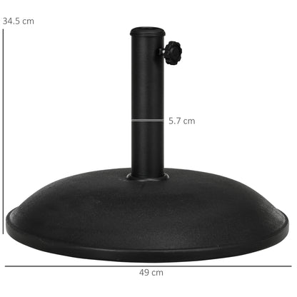 Outsunny Heavy Duty Cement Parasol Base 20kg Round Patio Umbrella Stand Garden Outdoor Shade Holder for Dia. 35mm/38mm/48mm Poles--ChewyGames-ChewyGames