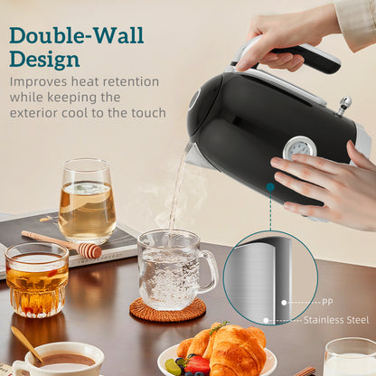 HOMCOM Retro Toaster and Kettle Set - Black--ChewyGames-ChewyGames