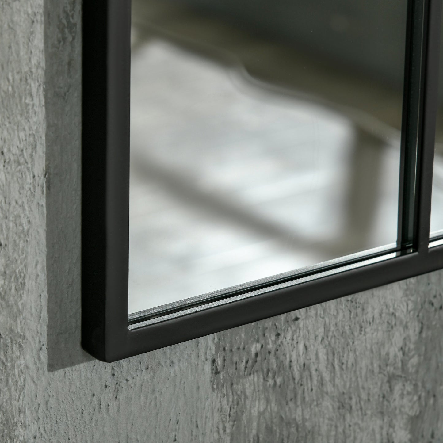 HOMCOM 90 X 61cm Arched Grid Mirror - White