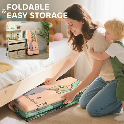 AIYAPLAY Dinosaur-Themed Baby Plat Mat Double Sided, Foldable, Water-Resistant for Outdoor/Indoor, 177 x 146 x 1.5cm--ChewyGames-ChewyGames