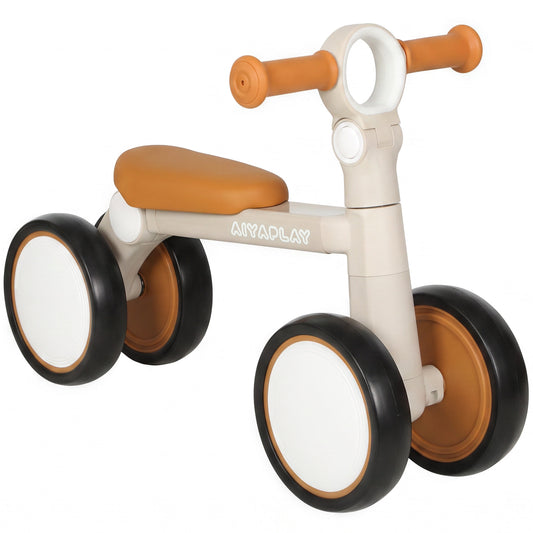 AIYAPLAY Balance Bike, Lightweight Baby Balance Bike with Foldable Design, Adjustable Seat, No Pedal for 1-2 Years, Cream White