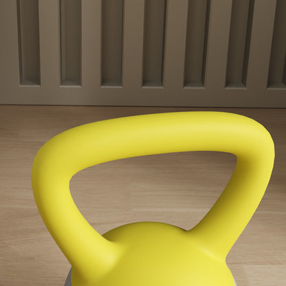 SPORTNOW 4KG Soft Kettlebell, Kettle Bell with Non-Slip Handle for Home Gym, Weight Lifting, Strength Training, Yellow/Grey
