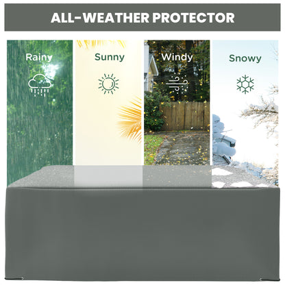 Outsunny 600D Oxford Outdoor Garden Furniture Sofa Set Cover, Waterproof Anti-UV Rattan Sun Lounger Protection Protector Cover, 275L x 205W x 90Hcm, Grey