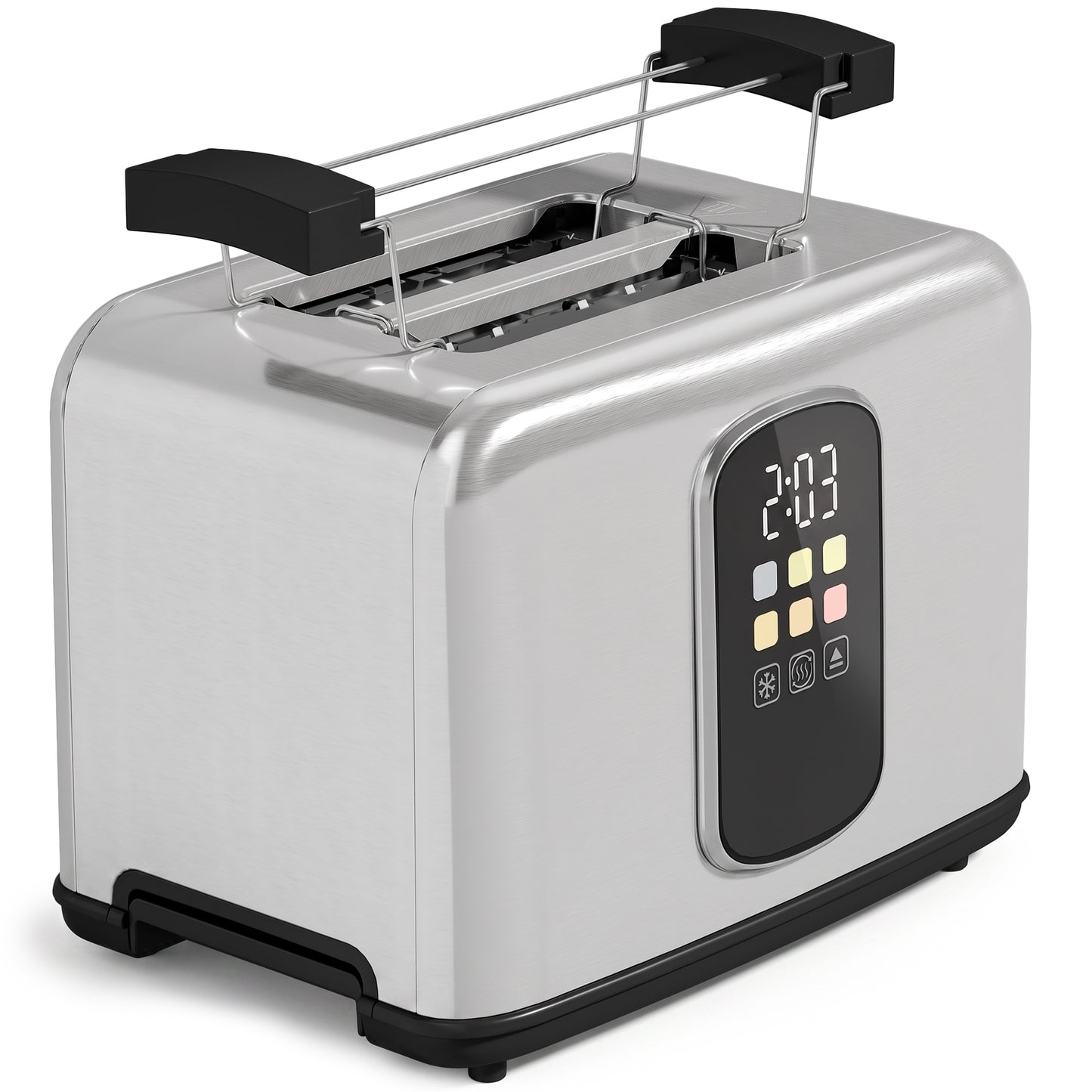 HOMCOM 2 Slice Smart Toaster with Touch Screen & LED Countdown, Toaster with Warming Rack, 6 Browning Levels, Memory Function