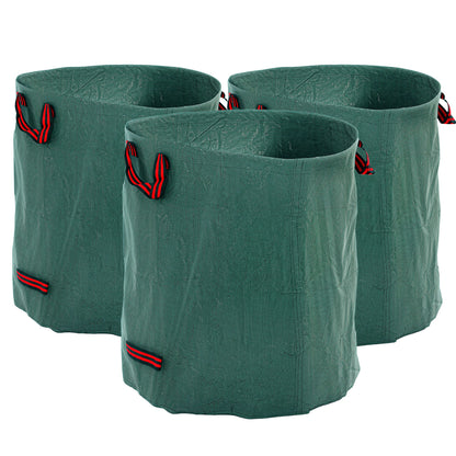 Outsunny Garden Waste Bags, 272L x 3 Heavy Duty Garden Bags, Foldable and Reusable Waste Sacks with Handles for Loading Leaf, Trash, Debris, Green
