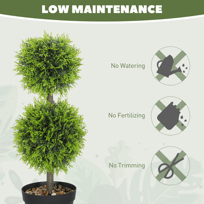 HOMCOM Set of 2 Decorative Artificial Trees, Topiary Ball-shaped Boxwood Trees in Pot, Fake Plants for Home Indoor outdoor Decor, 60cm, 2 Tree Balls--ChewyGames-ChewyGames