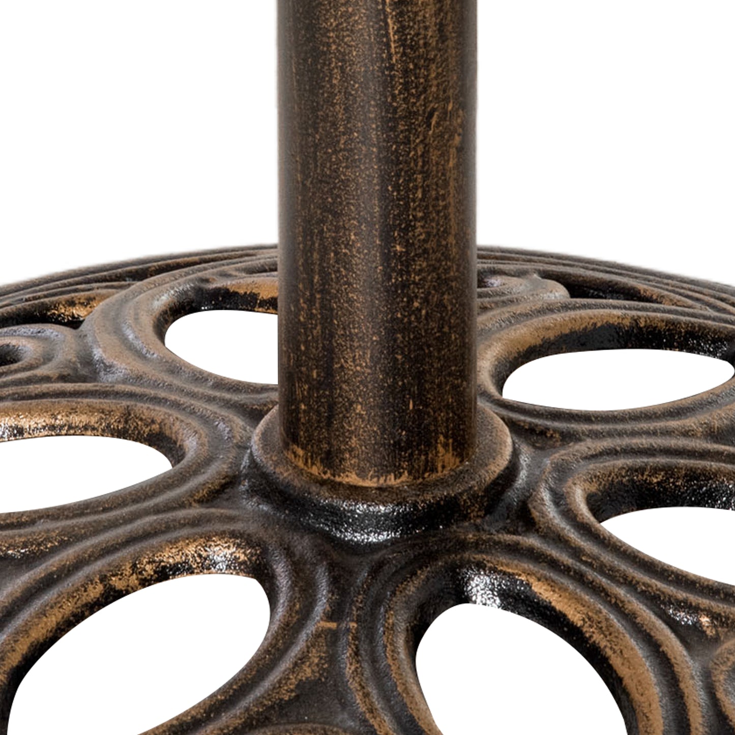 Outsunny 11.5 kg Cast Metal Round Patio Umbrella Base Stand, Umbrella Holder for Outdoor, Patio, Garden, Bronze Tone