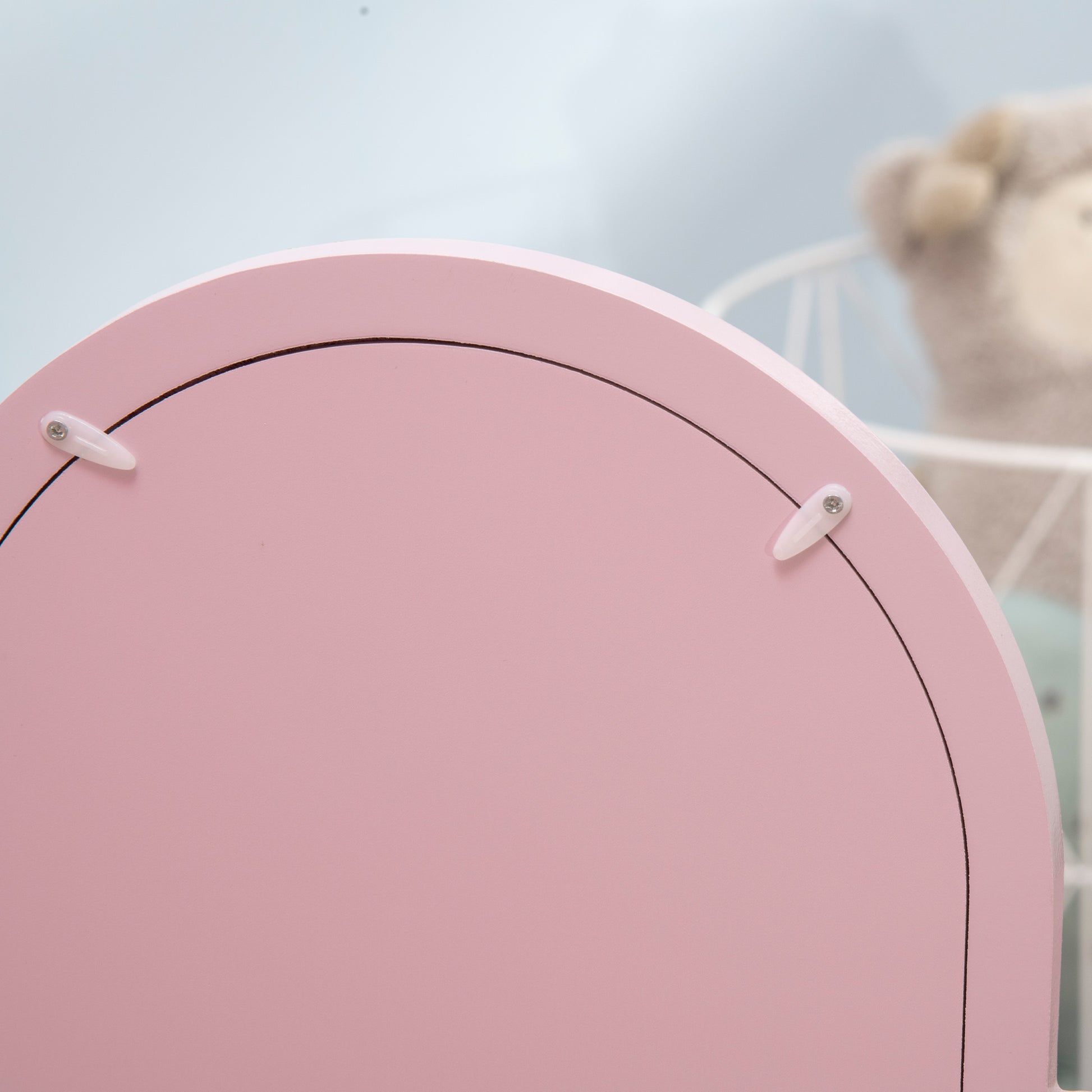 HOMCOM Kids Dressing Table Set, with Mirror and Drawer - Pink--ChewyGames-ChewyGames