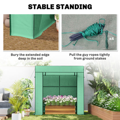 Outsunny 77 x 196cm Walk-In Greenhouse, with Accessories
