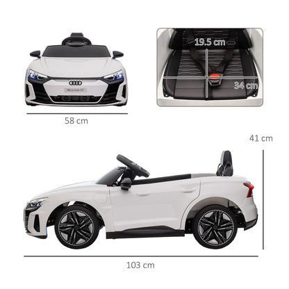 HOMCOM Audi Licensed 12V Kids Electric Ride-On, with Remote Control, Suspension System, Lights, Music, Motor - White--ChewyGames-ChewyGames