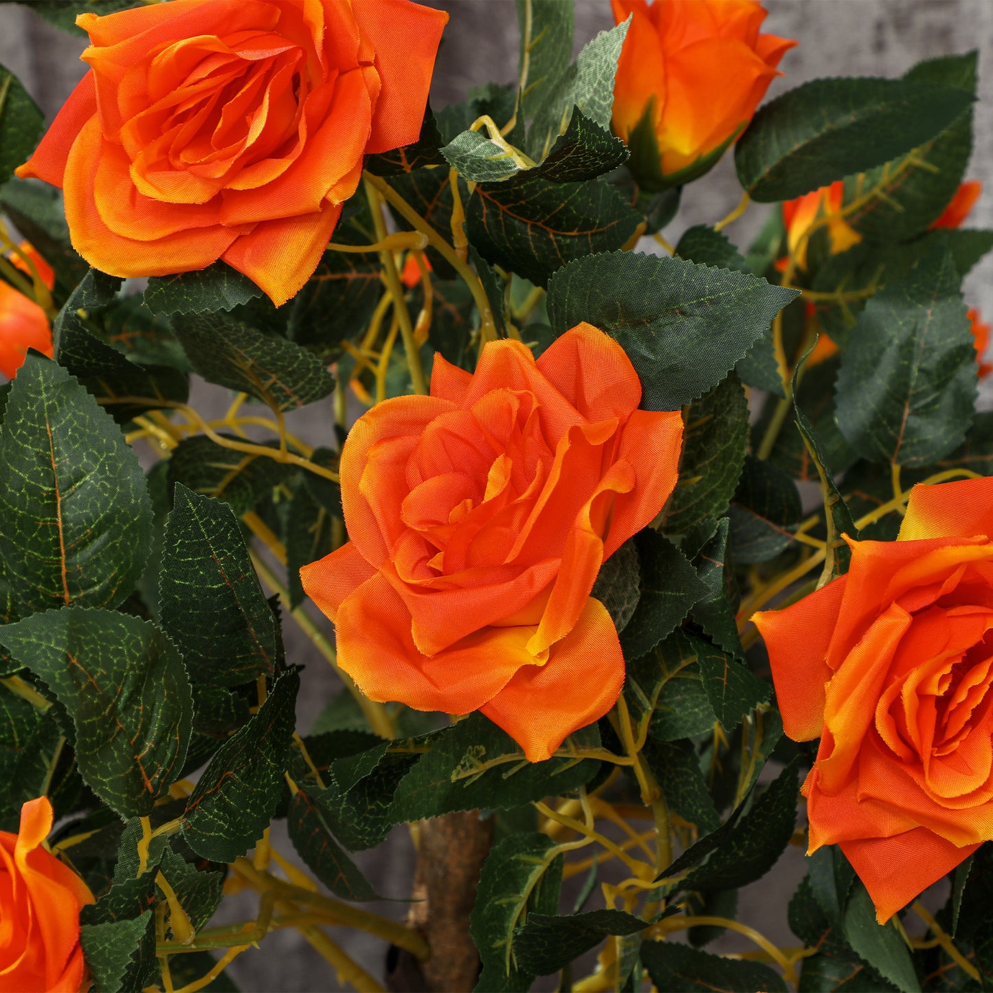 Outsunny Set of 2 Artificial Plants White Rose Floral in Pot, Fake Plants for Home Indoor Decor, 90cm, Orange--ChewyGames-ChewyGames