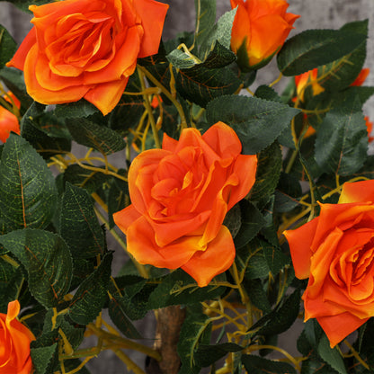 Outsunny Set of 2 Artificial Plants White Rose Floral in Pot, Fake Plants for Home Indoor Decor, 90cm, Orange--ChewyGames-ChewyGames