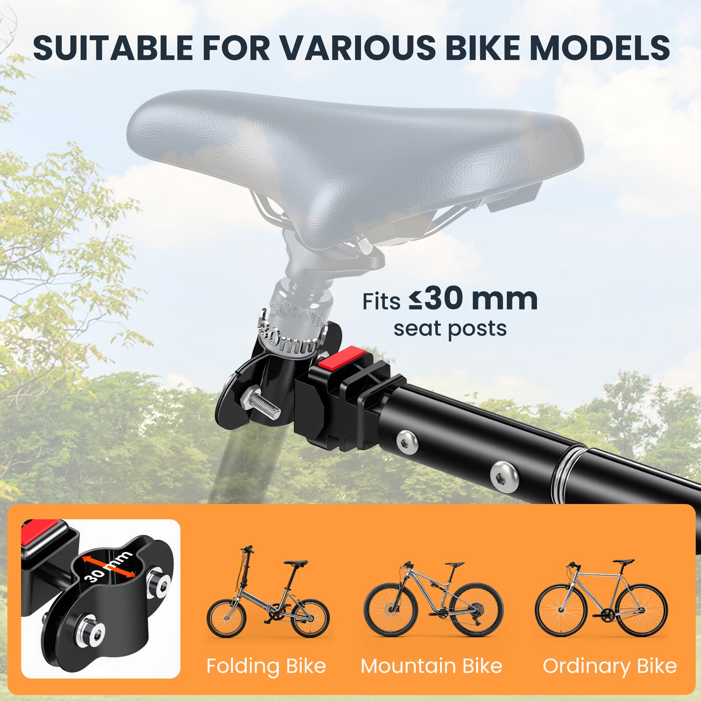 HOMCOM Bike Cargo Trailer Bicycle Trailer Cargo Storage Cart w/ Hitch Cycling Camping Luggage Storage Carrier Transport Steel Black