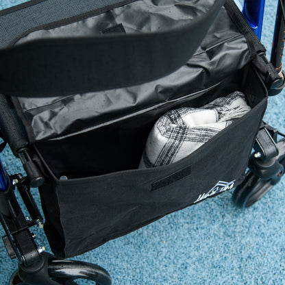 HOMCOM Portable Rollator Walker with 6 Adjustable Height and Dual Brakes for travel and Dailt Use, Blue