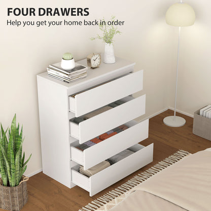 HOMCOM Chest of Four Drawers - White