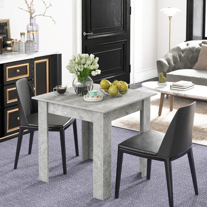 HOMCOM Square Dining Table, Modern Small Dining Table with Faux Cement Effect, Space Saving, Non-slip Foot Pads, Cement Grey