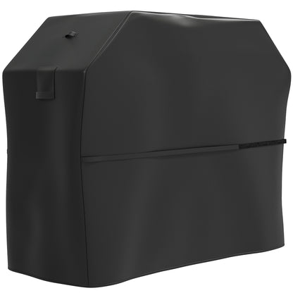 Outsunny BBQ Cover for Rectangular Gas Grill, 600D UPF30+ Oxford Fabric Barbecue Cover for Waterproof Protection Rip-Proof, with Windproof Hook and Loop Fasteners, Vents, 147 x 61 x 122 cm, Black