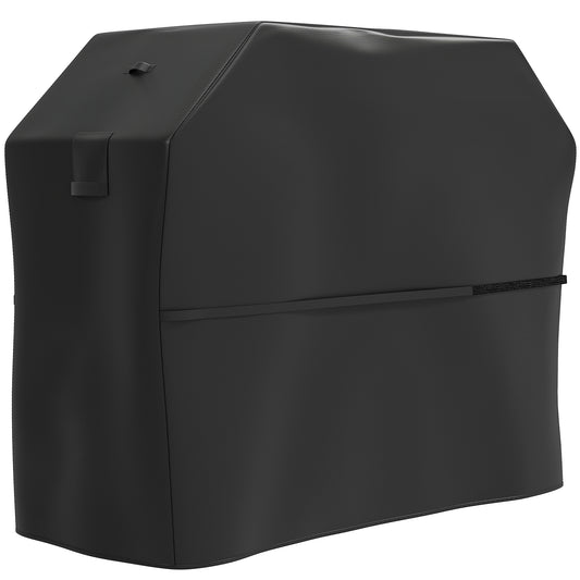 Outsunny BBQ Cover for Rectangular Gas Grill, 600D UPF30+ Oxford Fabric Barbecue Cover for Waterproof Protection Rip-Proof, with Windproof Hook and Loop Fasteners, Vents, 147 x 61 x 122 cm, Black