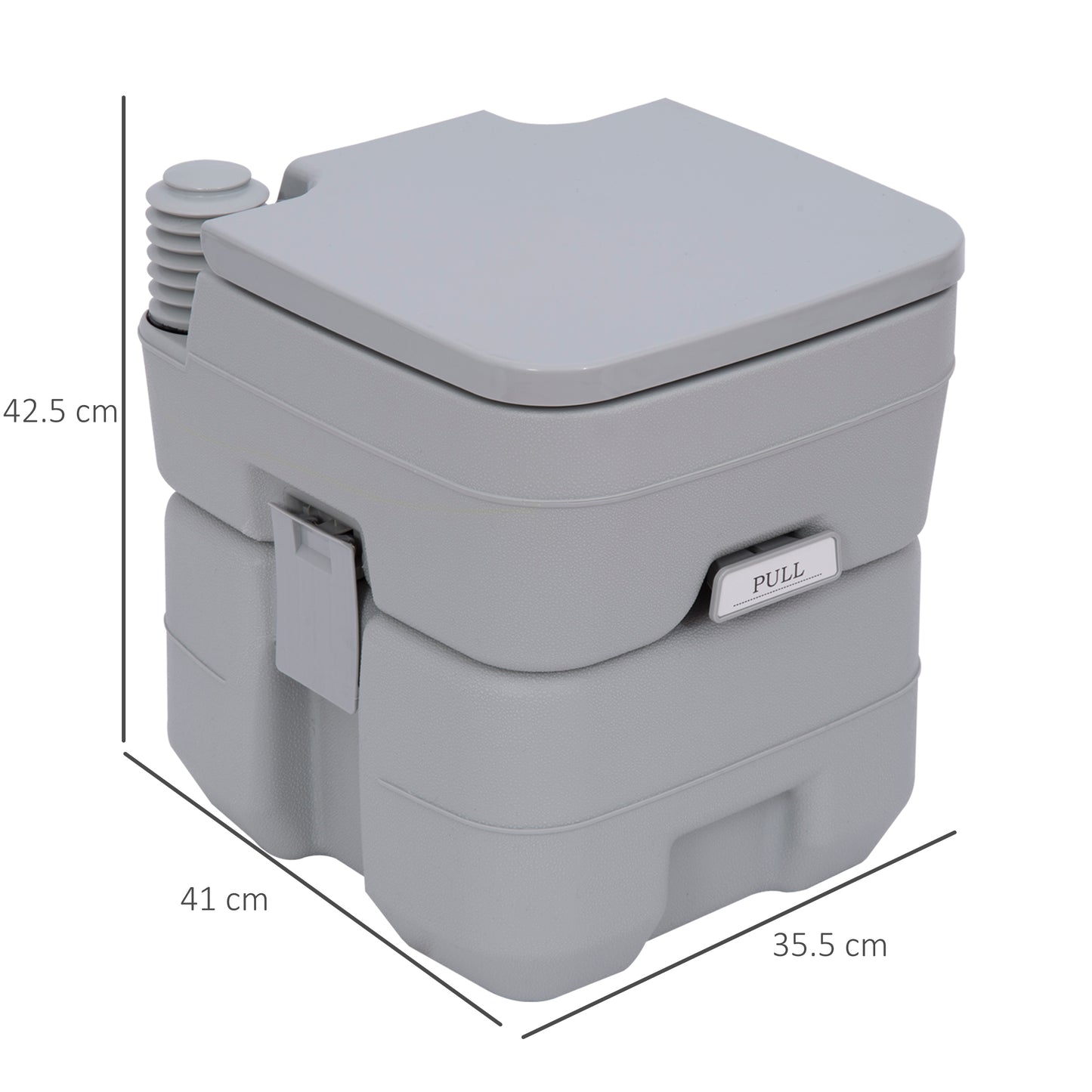 Outsunny Portable Camping Toilet, 20L Flushable Porta Potty Portaloo with 2 Detachable Tanks, Flush and Double Seal Valve for Outdoor Camping Hiking Travel Caravan