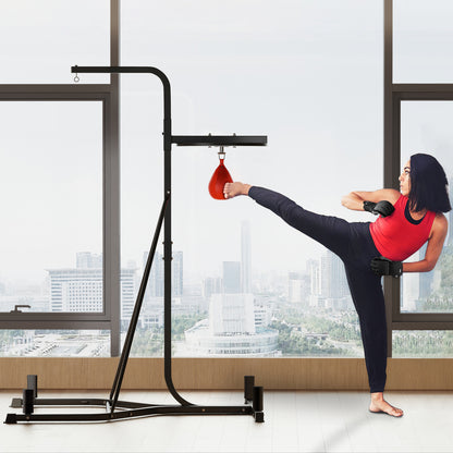 HOMCOM Adjustable Freestanding Speedbag, Punch Bag Hanger, Black