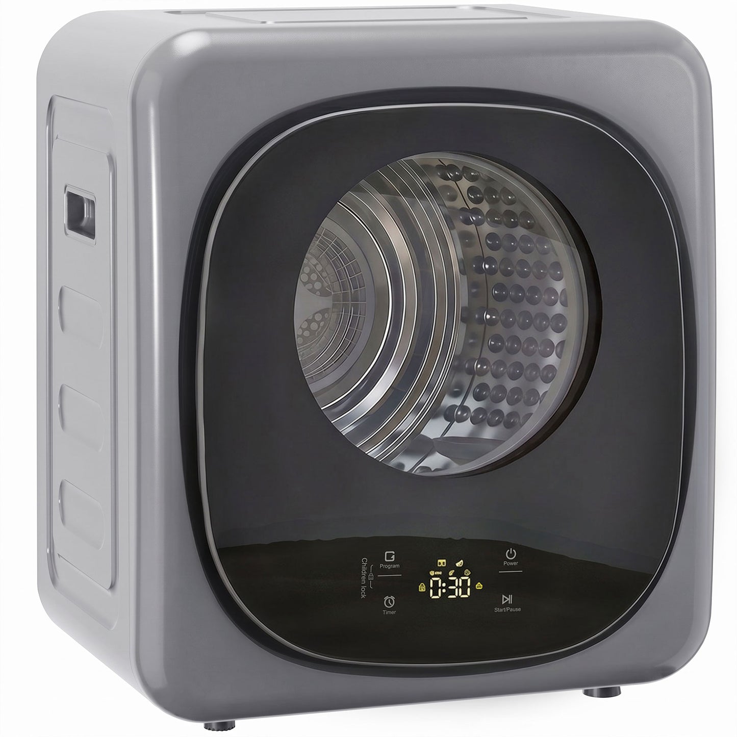 HOMCOM 4kg Vented Tumble Dryer with 5 Drying Mode, 800W Compact Freestanding Front Tumble Dryer, Silver