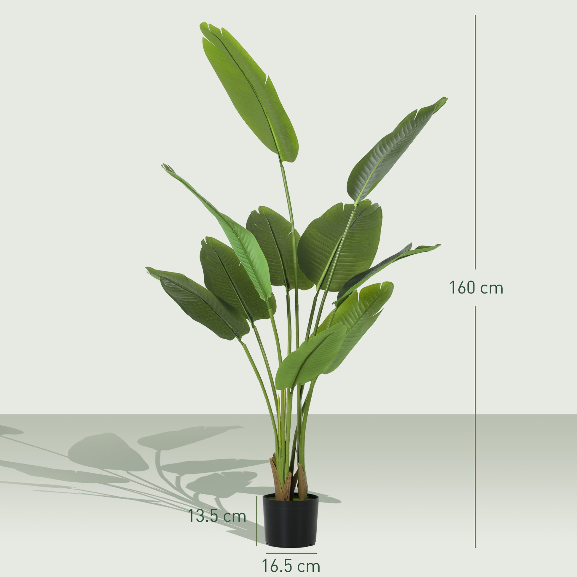 HOMCOM 160cm Tall Artificial Bird of Paradise Plant, Faux Banana Leaf Tree with PEVA Leaves and Flocking, Decorative Palm Tree in Pot for Home Office Decor, Green--ChewyGames-ChewyGames