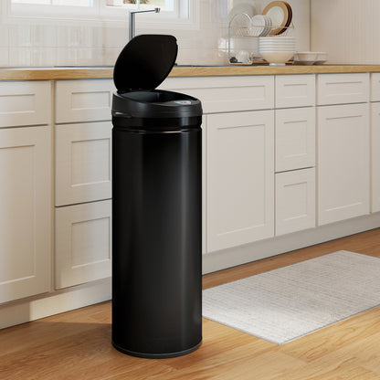 HOMCOM 50L Stainless Steel Sensor Bin - Black