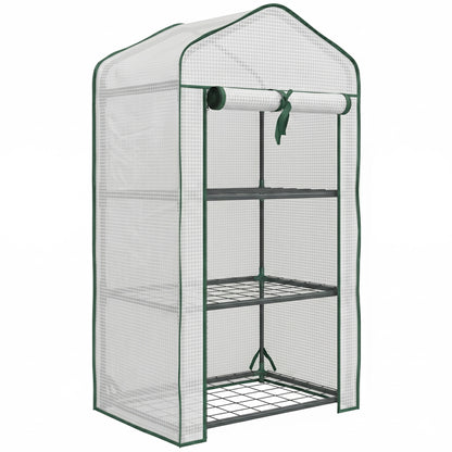 Outsunny Three-Tier Mini Greenhouse - White