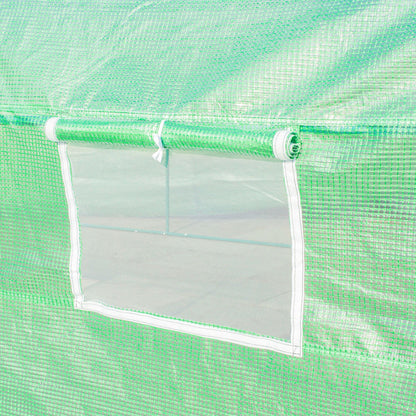 Outsunny Polytunnel Greenhouse with Windows and Door, Walk in Greenhouse for Garden, Backyard (6 x 3 M)