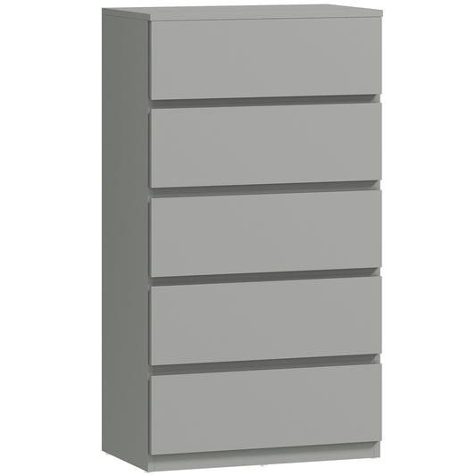 HOMCOM Chest of Drawers, 5-Drawer Storage Cabinets, Modern Dresser, Storage Drawer Unit for Bedroom