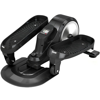 SPORTNOW Under Desk Elliptical Machine with LCD Monitor, 8 Adjustable Magnetic Resistances for 2-in-1 Seat & Stand Up Exercise