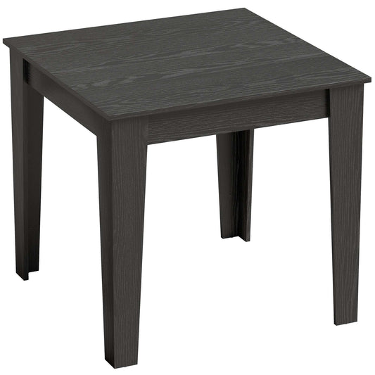 HOMCOM Dining Table for 4, 80L x 80W x 75Hcm, Modern Square Kitchen Table with Wood Effect Tabletop, Black Wood Effect