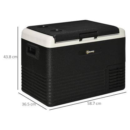 Outsunny 40L Portable Car Refrigerator - Grey and Black