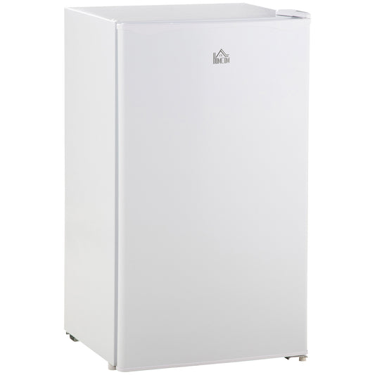 HOMCOM Under Counter Fridge, 91L Small Fridge with Chiller Box, Removable Shelf, Reversible Door, Adjustable Legs, Mini Refrigerator, White