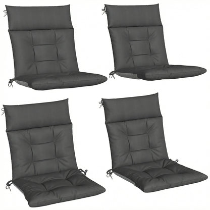 Outsunny Patio Chair Cushions Set of 4, Waterproof Non-Slip Lounge Chair Cushions, 112x53cm, Dark Grey--ChewyGames-ChewyGames