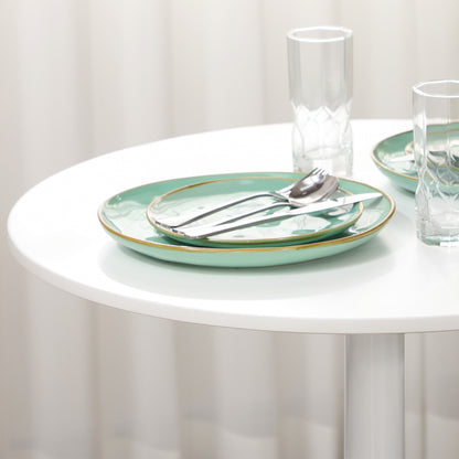 HOMCOM 75H x Φ70cm Two-Person Minimalistic Dining Table - White