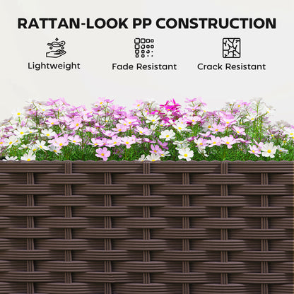 Outsunny Plastic Raised Garden Bed with Legs, Self Watering Elevated Planter Boxes with Drainage Holes and Plugs