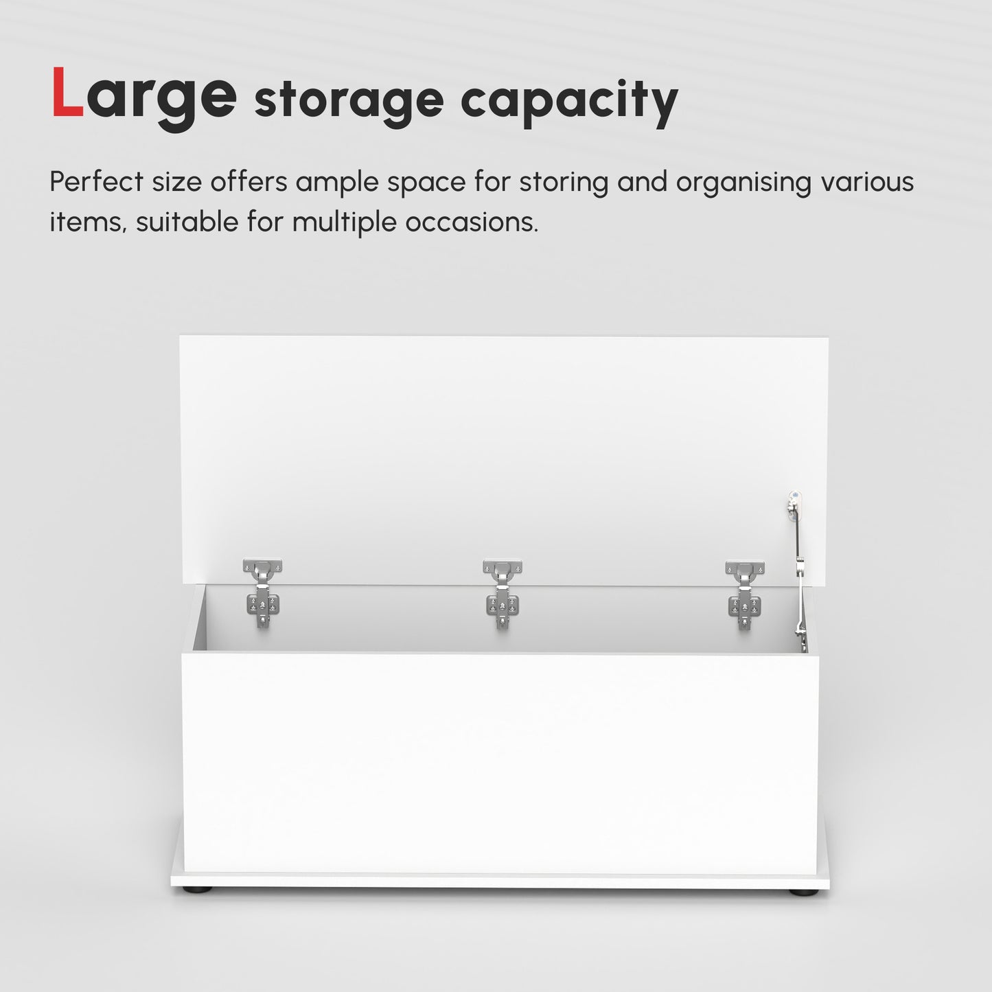 HOMCOM 113L Storage Chest, Storage Box with Flip-Top Lid and 2 Safety Hinges, Storage Trunk for Living Room, Entryway, 100 x 40 x 40 cm, White--ChewyGames-ChewyGames