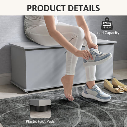 Storage Chest With Lid, 113L Storage Box Grey