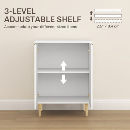 HOMCOM Adjustable Shelf Sideboard - White-Sideboards-ChewyGames-ChewyGames